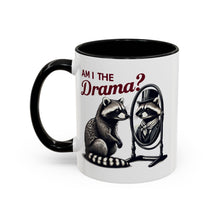 Load image into Gallery viewer, Raccoon 'Am I the Drama?' Accent Coffee Mug — 11/15oz Ceramic