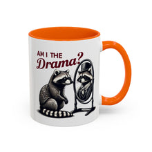 Load image into Gallery viewer, Raccoon 'Am I the Drama?' Accent Coffee Mug — 11/15oz Ceramic