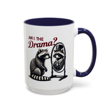 Load image into Gallery viewer, Raccoon 'Am I the Drama?' Accent Coffee Mug — 11/15oz Ceramic