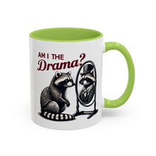 Load image into Gallery viewer, Raccoon 'Am I the Drama?' Accent Coffee Mug — 11/15oz Ceramic
