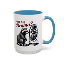 Load image into Gallery viewer, Raccoon 'Am I the Drama?' Accent Coffee Mug — 11/15oz Ceramic