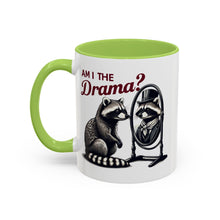 Load image into Gallery viewer, Raccoon 'Am I the Drama?' Accent Coffee Mug — 11/15oz Ceramic