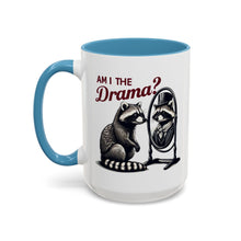 Load image into Gallery viewer, Raccoon 'Am I the Drama?' Accent Coffee Mug — 11/15oz Ceramic