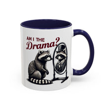 Load image into Gallery viewer, Raccoon 'Am I the Drama?' Accent Coffee Mug — 11/15oz Ceramic