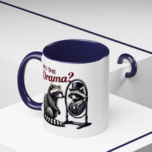 Load image into Gallery viewer, Raccoon 'Am I the Drama?' Accent Coffee Mug — 11/15oz Ceramic