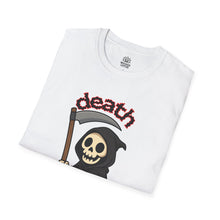 Load image into Gallery viewer, Death by PowerPoint T-Shirt — Silly Grim Reaper Meeting Humor