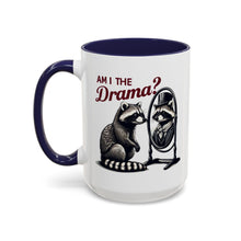 Load image into Gallery viewer, Raccoon 'Am I the Drama?' Accent Coffee Mug — 11/15oz Ceramic