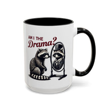 Load image into Gallery viewer, Raccoon 'Am I the Drama?' Accent Coffee Mug — 11/15oz Ceramic