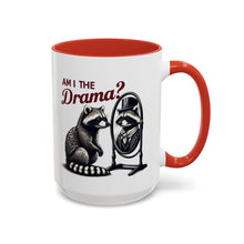 Load image into Gallery viewer, Raccoon 'Am I the Drama?' Accent Coffee Mug — 11/15oz Ceramic