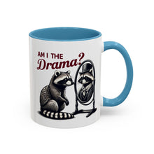 Load image into Gallery viewer, Raccoon 'Am I the Drama?' Accent Coffee Mug — 11/15oz Ceramic