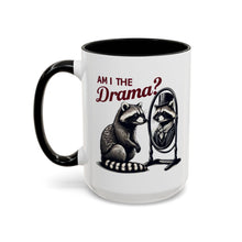 Load image into Gallery viewer, Raccoon 'Am I the Drama?' Accent Coffee Mug — 11/15oz Ceramic