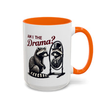 Load image into Gallery viewer, Raccoon 'Am I the Drama?' Accent Coffee Mug — 11/15oz Ceramic