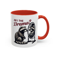 Load image into Gallery viewer, Raccoon 'Am I the Drama?' Accent Coffee Mug — 11/15oz Ceramic