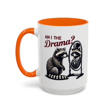 Load image into Gallery viewer, Raccoon 'Am I the Drama?' Accent Coffee Mug — 11/15oz Ceramic