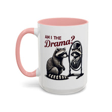 Load image into Gallery viewer, Raccoon 'Am I the Drama?' Accent Coffee Mug — 11/15oz Ceramic