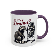Load image into Gallery viewer, Raccoon 'Am I the Drama?' Accent Coffee Mug — 11/15oz Ceramic