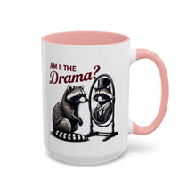 Load image into Gallery viewer, Raccoon 'Am I the Drama?' Accent Coffee Mug — 11/15oz Ceramic