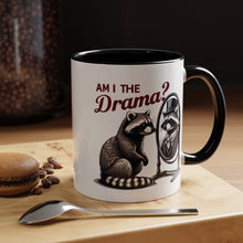 Load image into Gallery viewer, Raccoon 'Am I the Drama?' Accent Coffee Mug — 11/15oz Ceramic