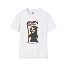 Load image into Gallery viewer, Death by PowerPoint T-Shirt — Silly Grim Reaper Meeting Humor