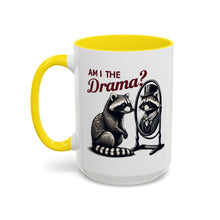 Load image into Gallery viewer, Raccoon 'Am I the Drama?' Accent Coffee Mug — 11/15oz Ceramic