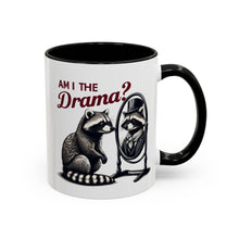 Load image into Gallery viewer, Raccoon 'Am I the Drama?' Accent Coffee Mug — 11/15oz Ceramic