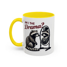 Load image into Gallery viewer, Raccoon 'Am I the Drama?' Accent Coffee Mug — 11/15oz Ceramic