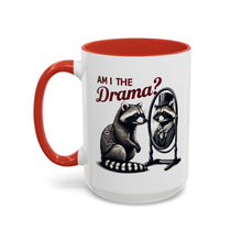 Load image into Gallery viewer, Raccoon 'Am I the Drama?' Accent Coffee Mug — 11/15oz Ceramic