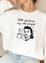 Load image into Gallery viewer, Hello Darkness My Old Friend Coffee Sweat Shirt - Wicked Lotus
