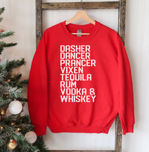 Load image into Gallery viewer, Reindeer Names Christmas Sweatshirt - Wicked Lotus